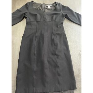Bianca‎ Nygard Black Square Neck 3/4 Sleeve Sheath Dress Size 6
